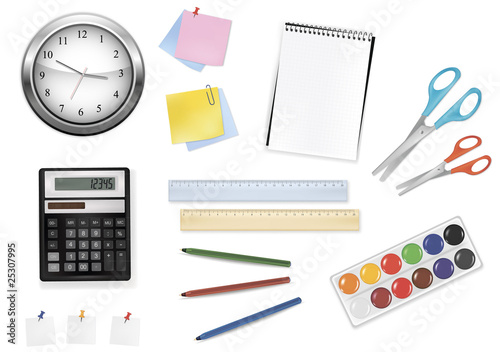 School and office supplies. Vector.