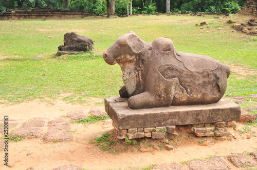 The bull - Nandi at Prasat Preah Ko, Siem Reap, Cambodia.