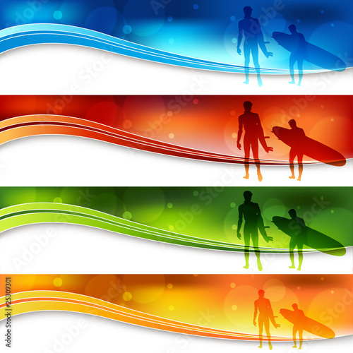 Surfers Blue Light Banner