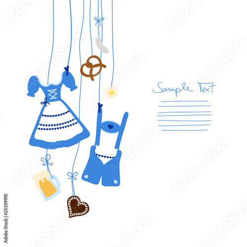 Hanging Octoberfest Symbols Blue