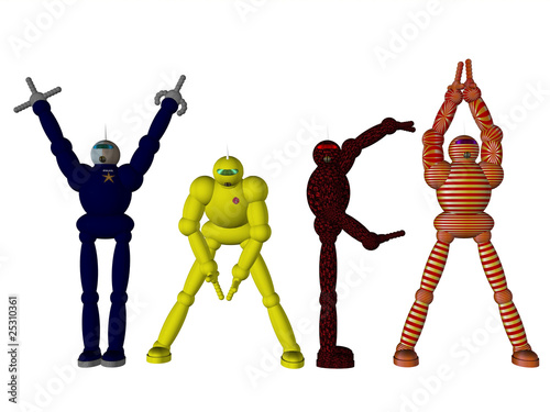 Robots doing the YMCA dance photo