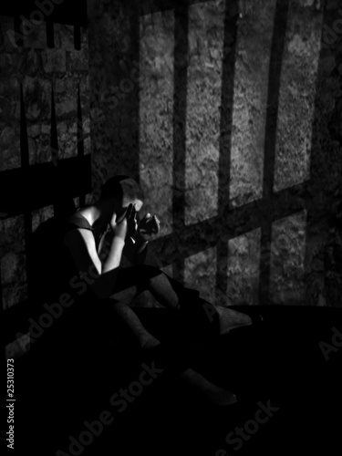 Prisoner in cell