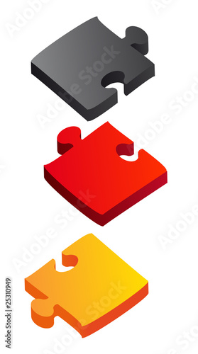 Deutschlandflagge in Puzzleteilen
