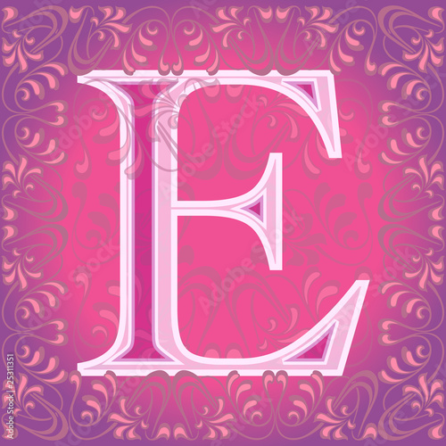 Letra e rosa decorada