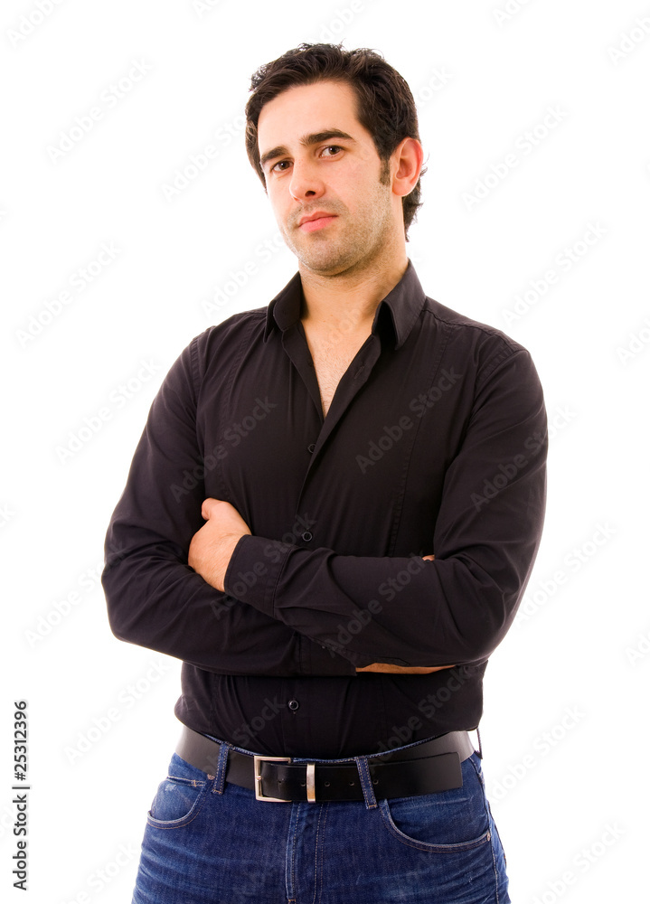 Fototapeta premium young casual man portrait, isolated on white