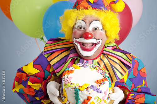 Birthday Clown with Blank Cake