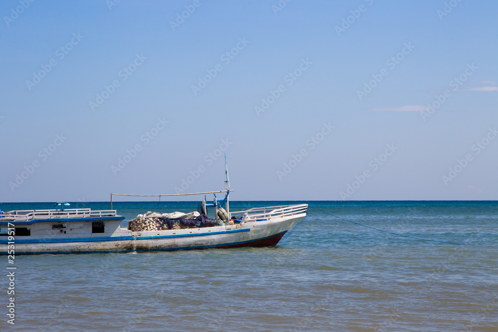 Fishing boat on water in timor leste