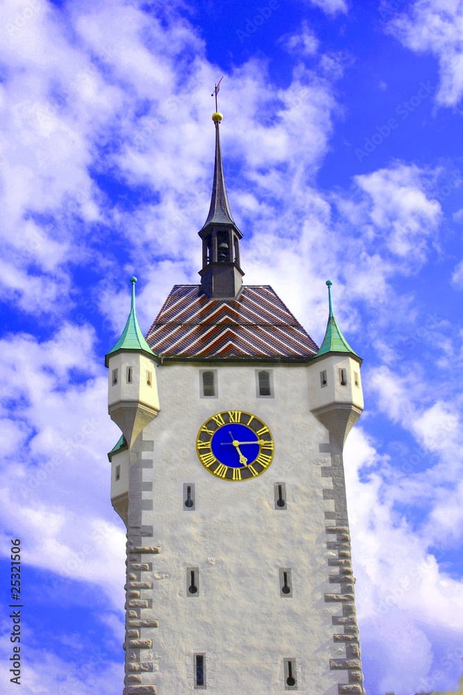 Obraz premium Stadtturm Baden Schweiz
