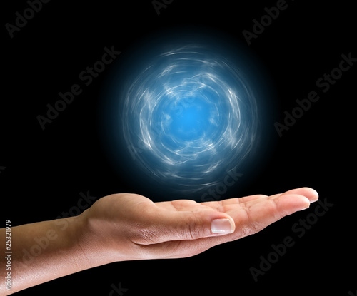 Magic ball on the hand