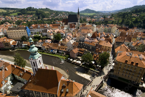 View of the roofs of Cesky Krumlov, Czech Republic