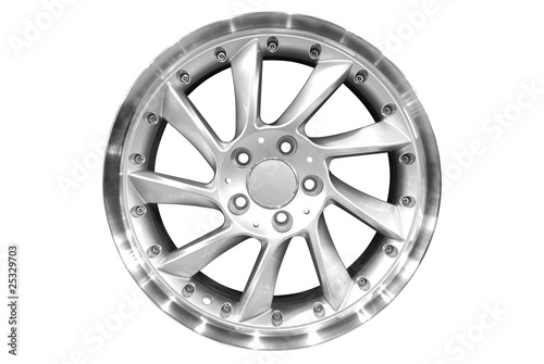 car racing aluminum wheel isolated