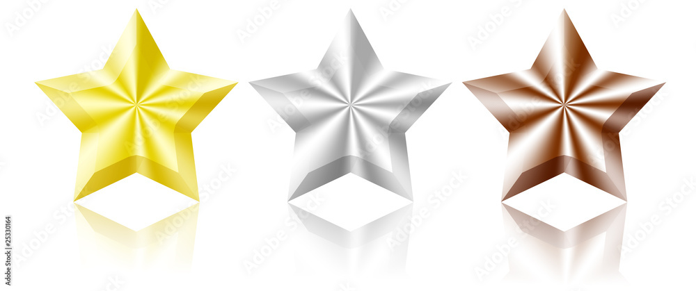 bronze silver and gold star