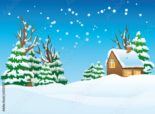 snow-covered village