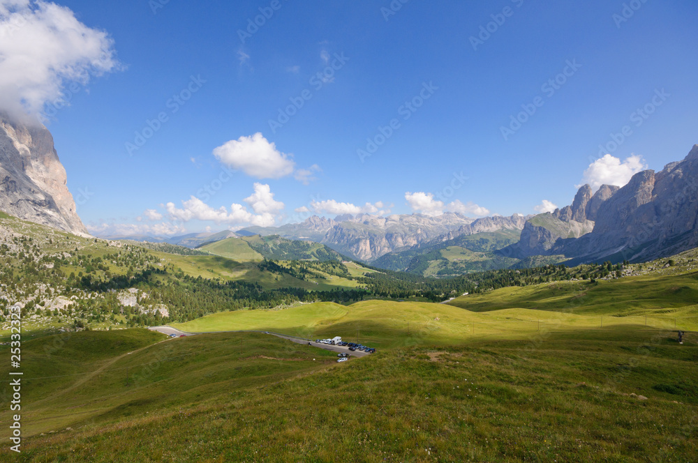 Fototapeta premium View from Sella pass - Dolomites, Italy
