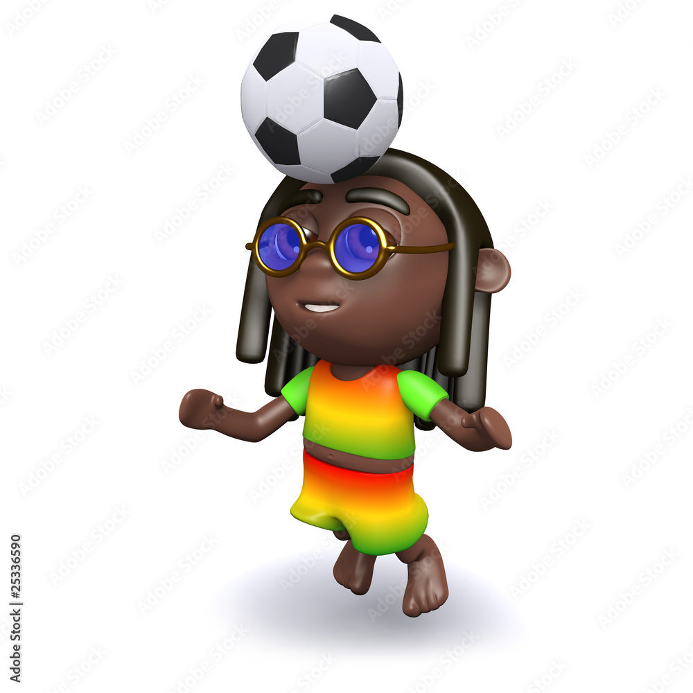 Obraz premium Rasta heads the ball