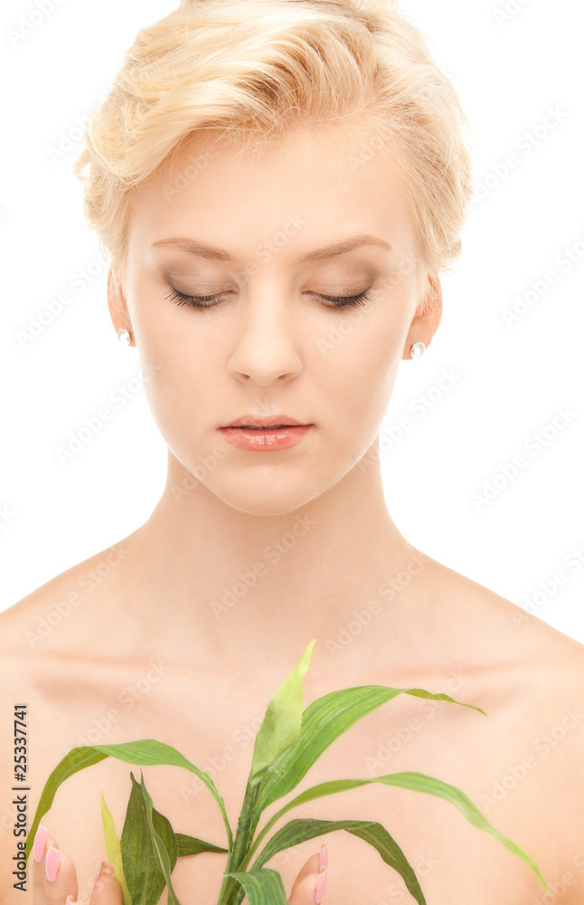 woman with sprout woman with sprout