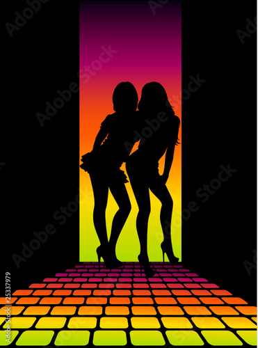 silhouette of girls photo