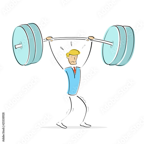 vector man doing weight lifting