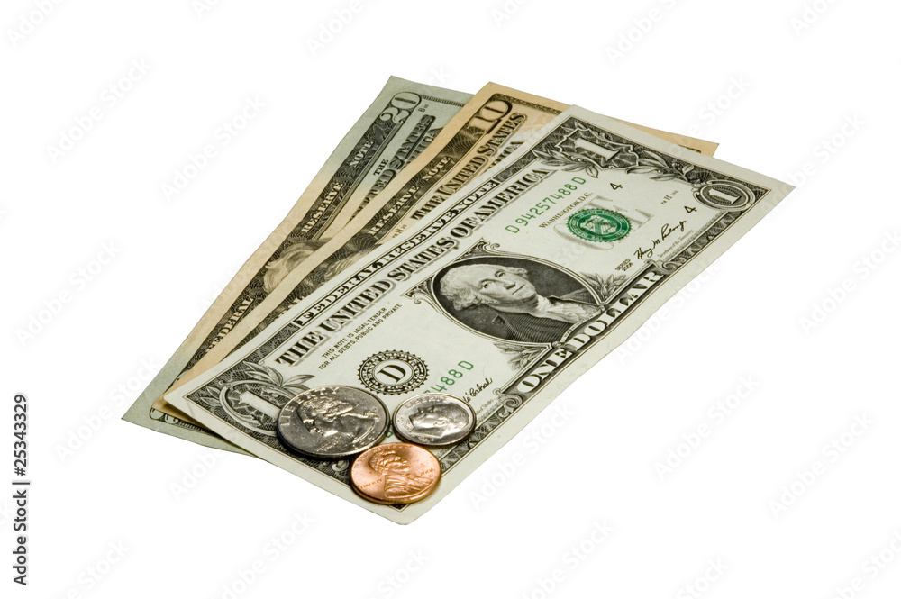 United States Dollar (USD) on White United States Dollar (USD) on White