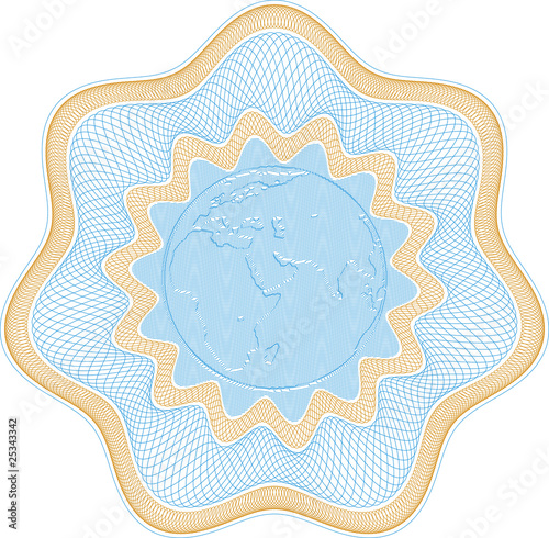 Embossed globe rosetta