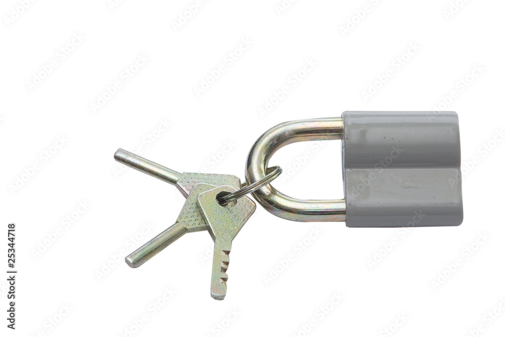 Padlock and keys isolated on white Padlock and keys isolated on white