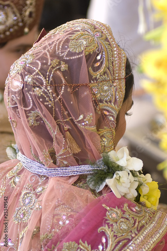 young Indian bride , traditional Hindu wedding , Rajasthan, royal India	 photo