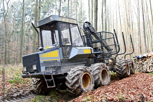 Holzrückemaschine im Wald