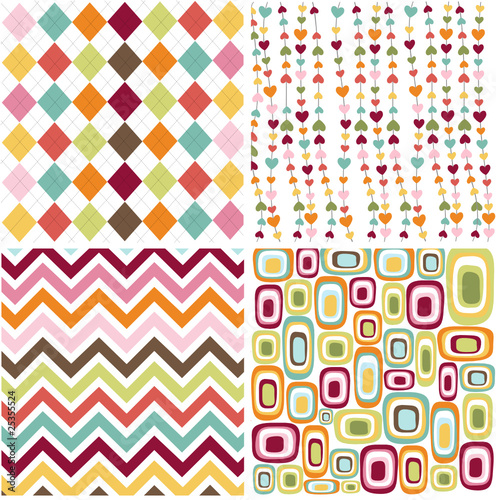 colorful seamless patterns with fabric texture