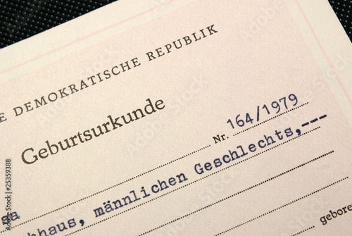 Obraz na płótnie Geburtsurkunde w salonie
