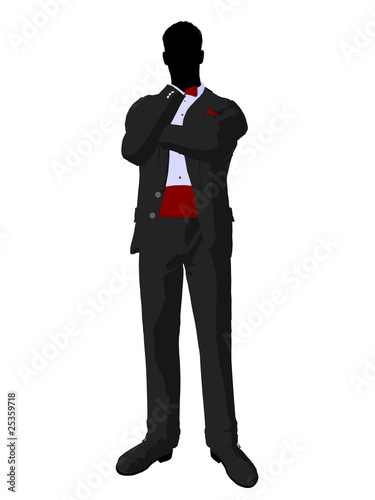 Wedding Groom in a Tuxedo Silhouette