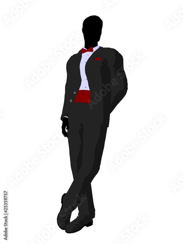 Wedding Groom in a Tuxedo Silhouette