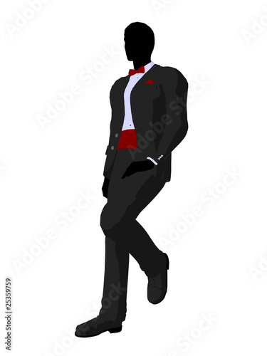 Wedding Groom in a Tuxedo Silhouette