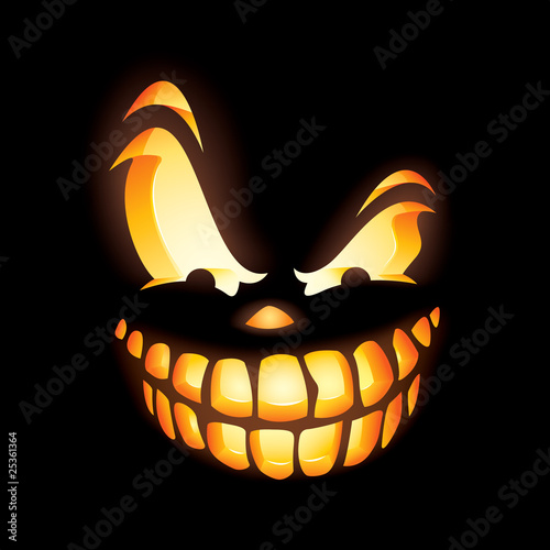Scary Jack O Lantern in the dark