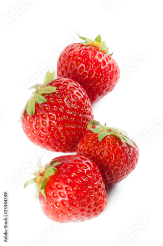 Ripe strawberry on white background