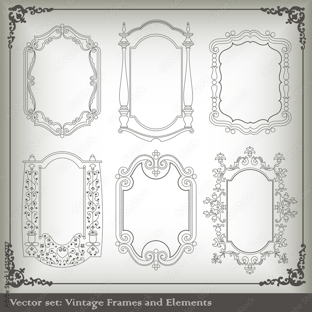 Obraz premium Vintage elements for frame or book cover, card vector