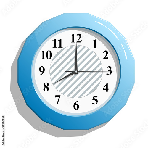 Abstract glossy clock icon vector illustration.