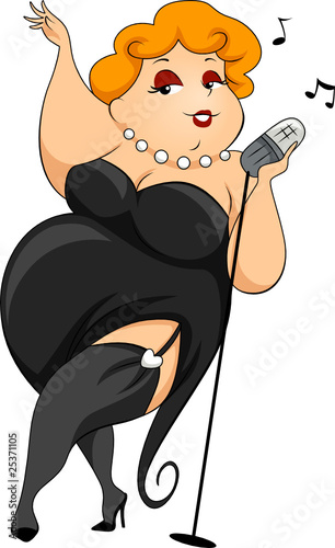 Plump Woman Singing