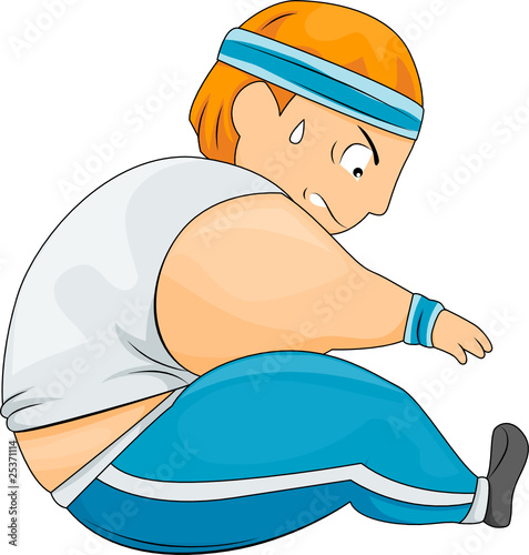 Plump Guy Stretching