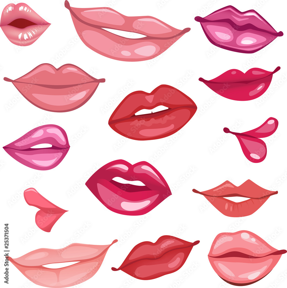 Fototapeta premium set of vector lips