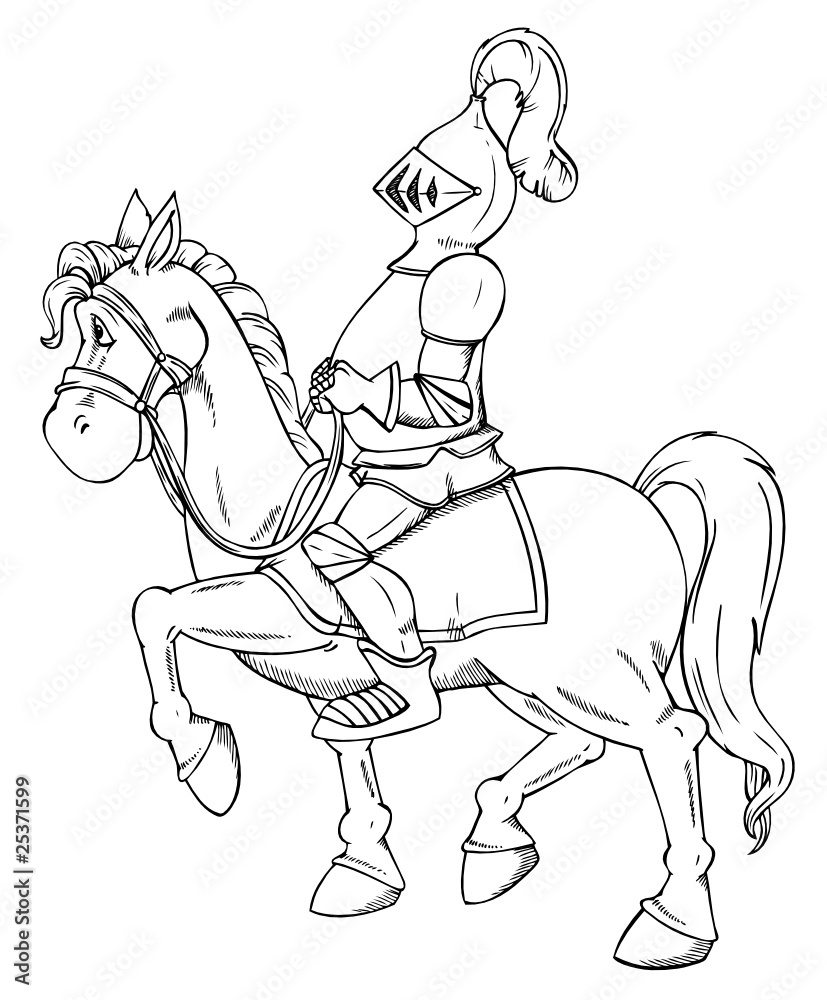 Fototapeta premium Ritter, Reiter, Pferd, Mittelalter, Söldner, Rüstung