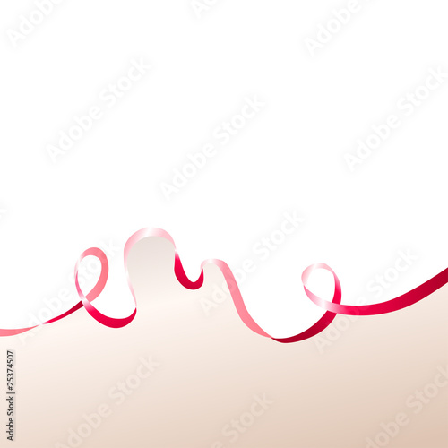 The red ribbon background