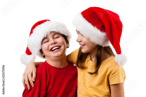 Christmas time - kids isolated on white