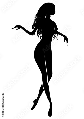 Silhouette of nude woman