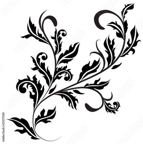 Retro floral design curl