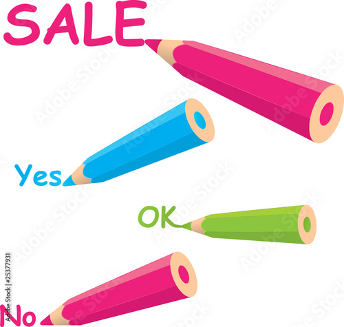 Colorful pencils drawing words vector illustration