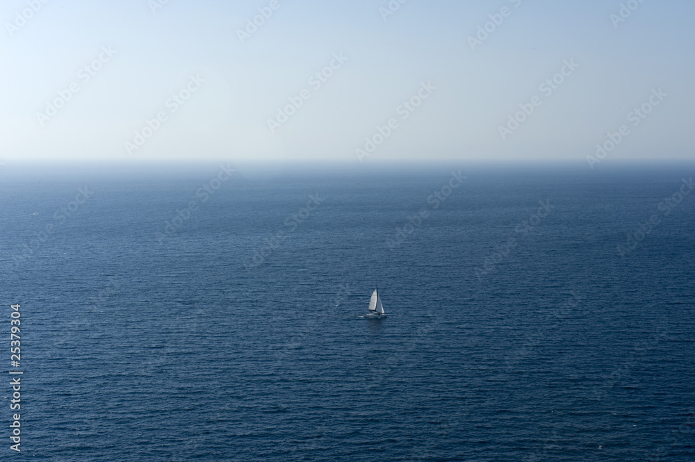 a sailing boat in the aegean sea