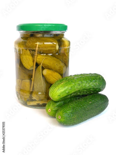 Marinated and ripe cucumbers.