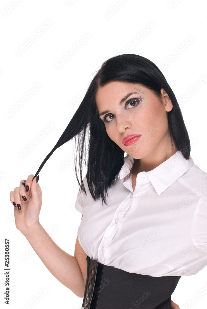 Closeup portrait of beautiful fashion woman Closeup portrait of beautiful fashion woman