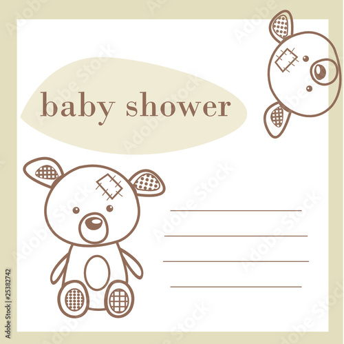 Baby shower announcement card, vector illustration