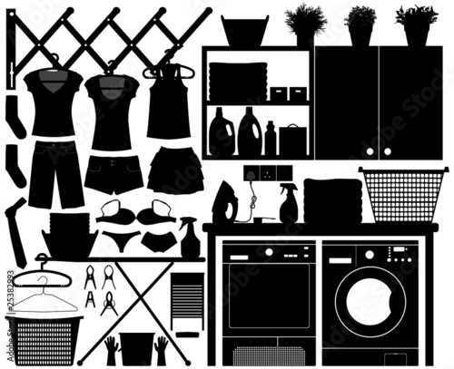 Laundry Design Set Vector